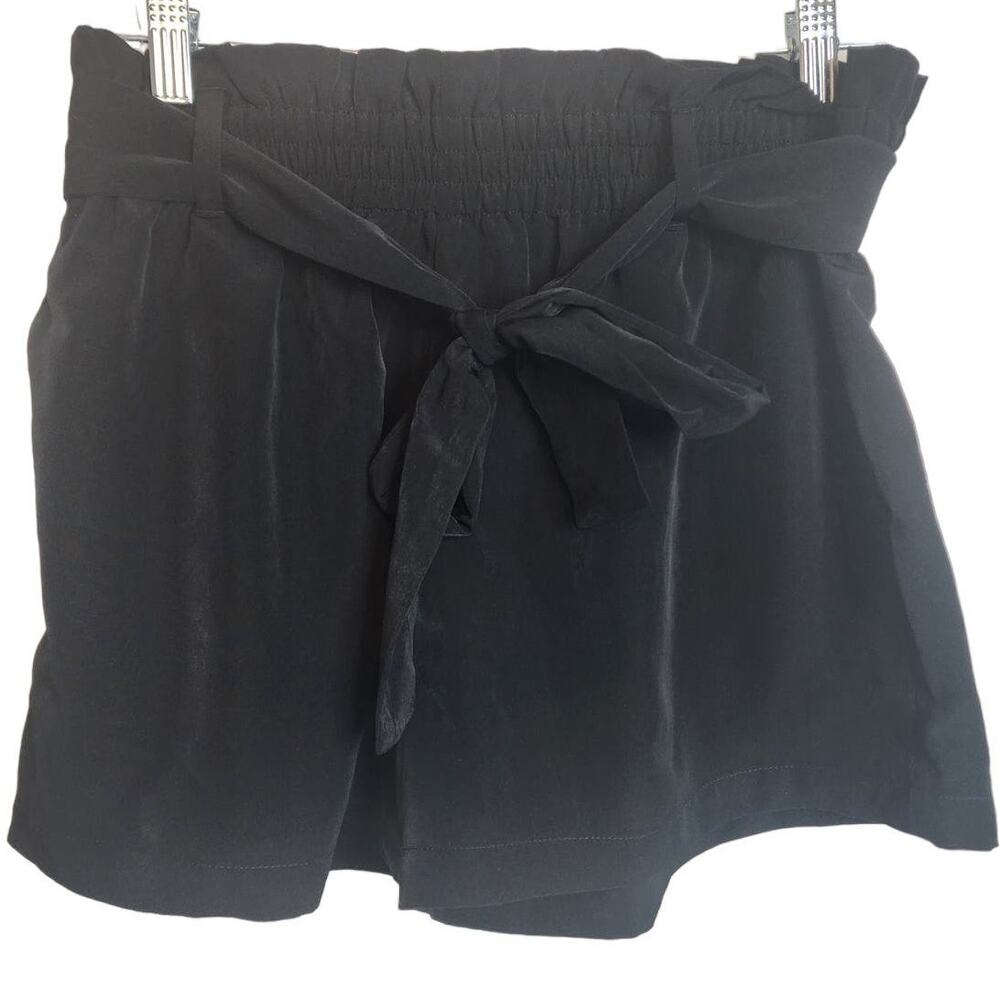 Michael Michael Kors Black Paperbag Waist Belted Shorts, Medium